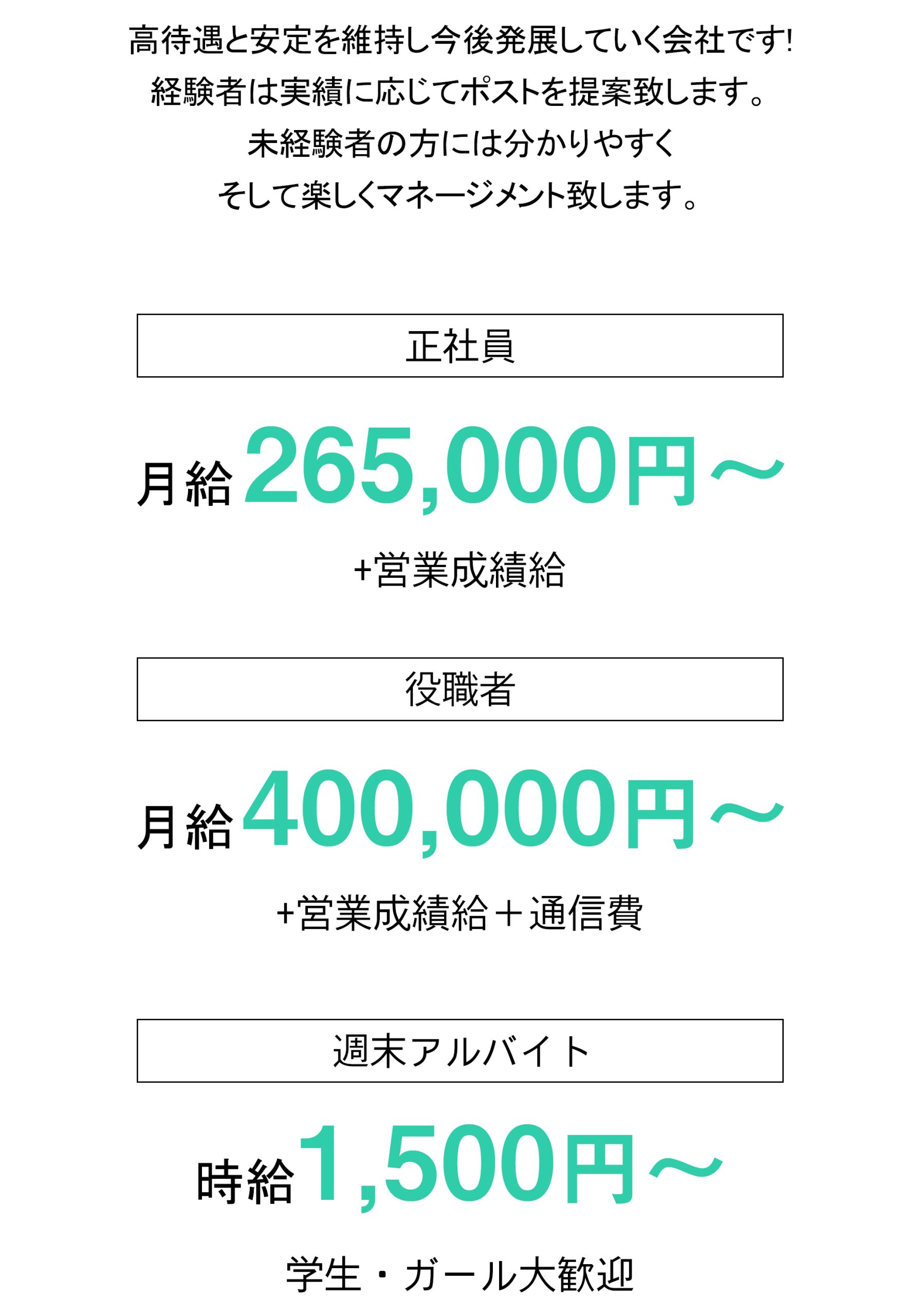 「GUERAN」のスタッフ求人の金額詳細