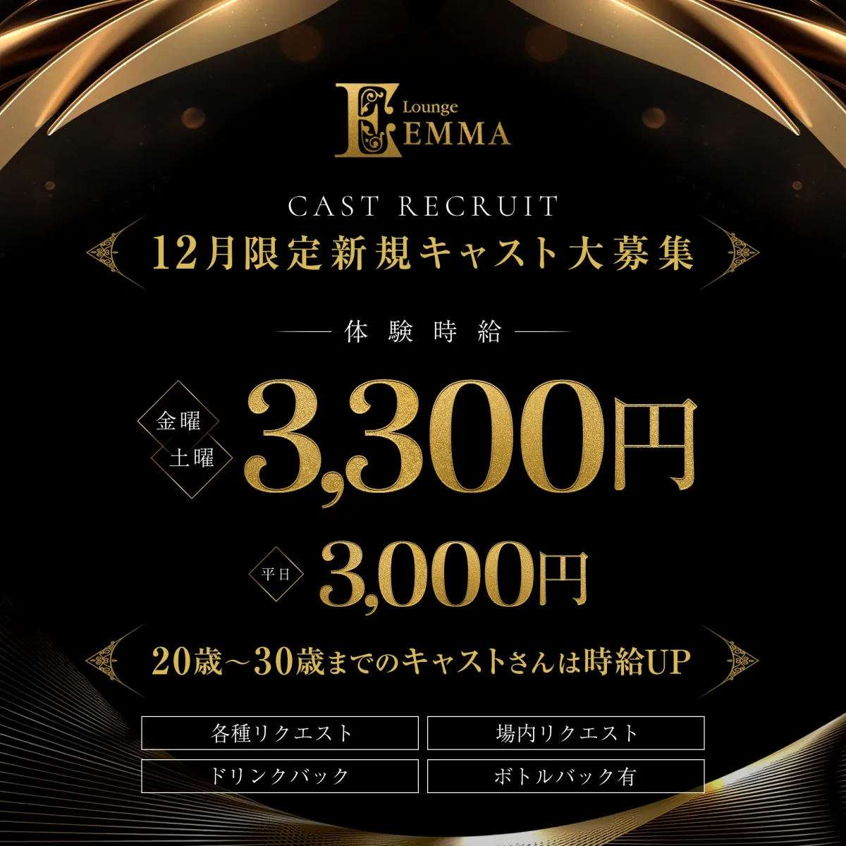 伊勢崎市のスナック「Lounge EMMA」のスタッフ求人アイキャッチ