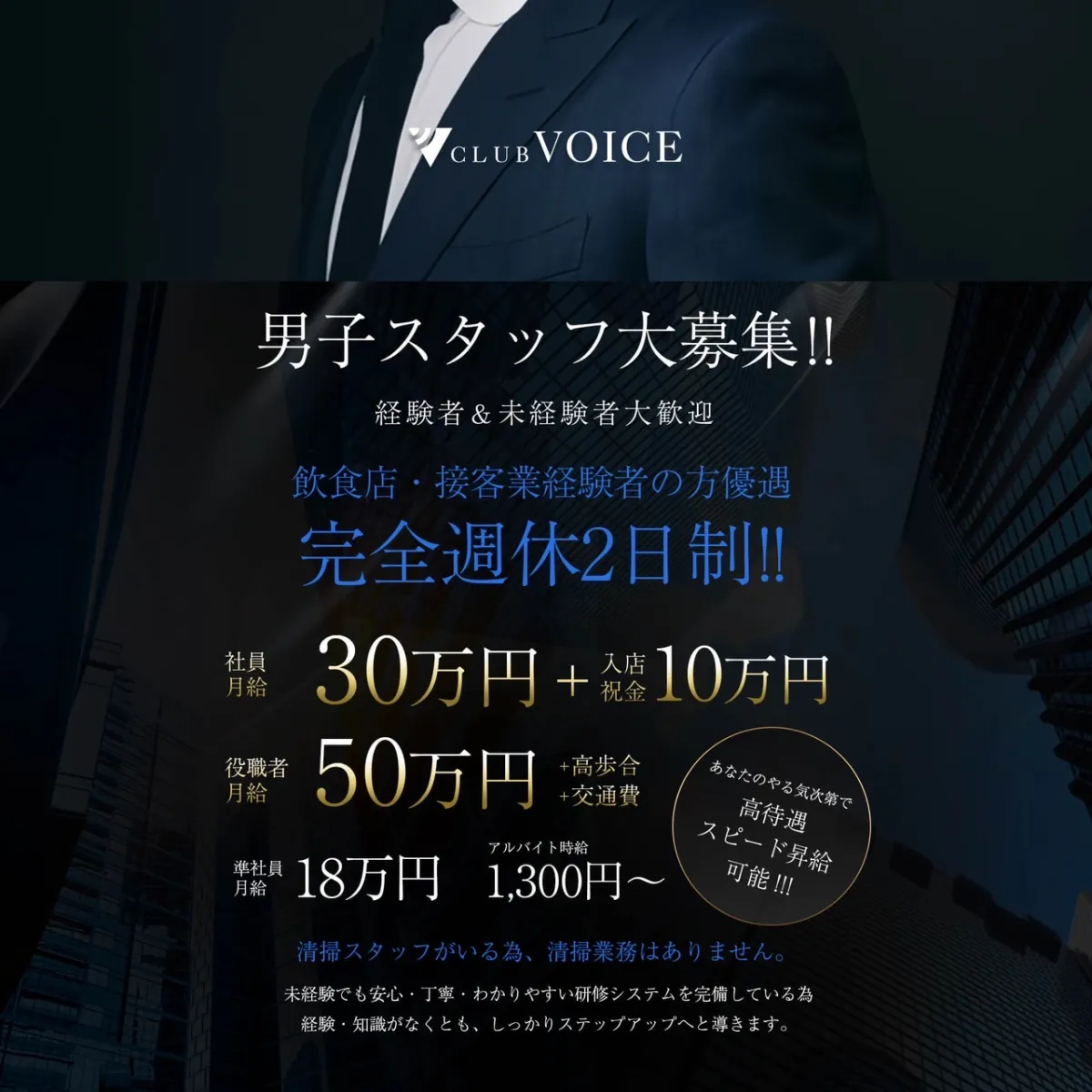 2番目のニュース記事「男子スタッフ募集の画像